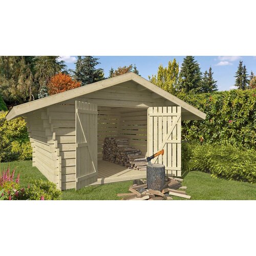 Male kuće Drveno spremi&amp;scaron;te DAISY 16M2 418 &amp;times; 418 cm sa &amp;scaron;indrom Slike