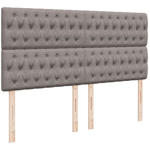VidaXL Krevet s oprugama i madracem smeđesivi 180x200 cm tkanina Slike