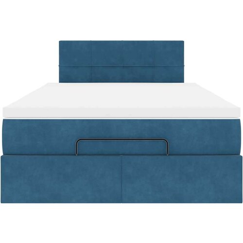 VidaXL Okvir kreveta s madracem tamnoplavi 120x200 cm bar&amp;scaron;unasti Slike