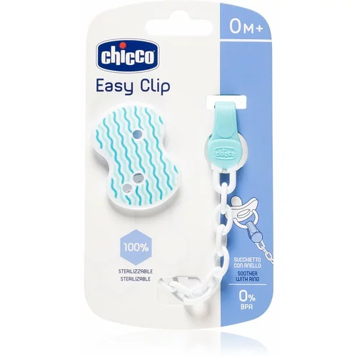 Chicco Easy Clip verižica za dudo 0m+ Blue 1 kos