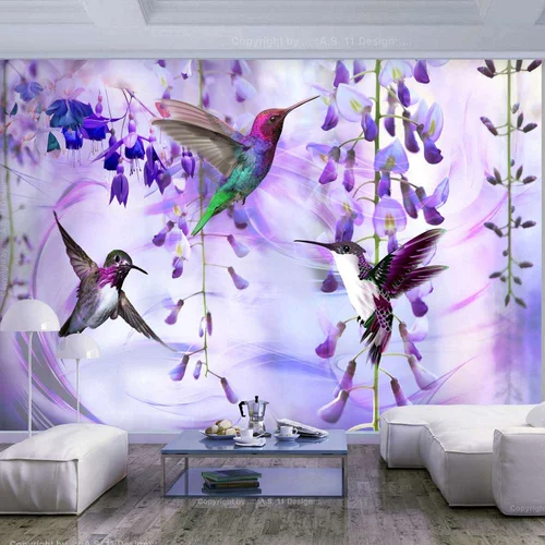  Samoljepljiva foto tapeta - Flying Hummingbirds (Violet) 441x315