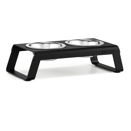 MiaCara Metalni set posuda s postoljem za pse Desco Black S &amp;ndash; Slike