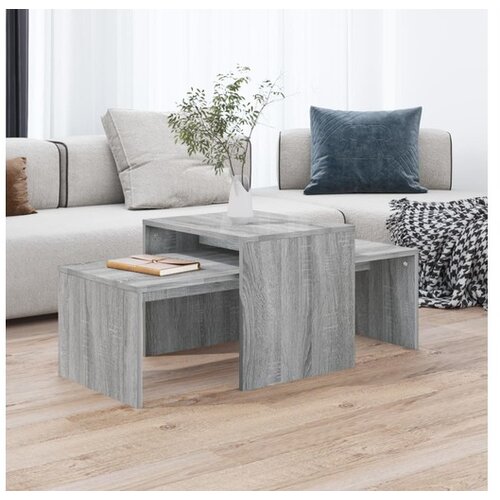 VidaXL komplet klubskih mizic siv sonoma 100x48x40 cm konstruiran les Slike
