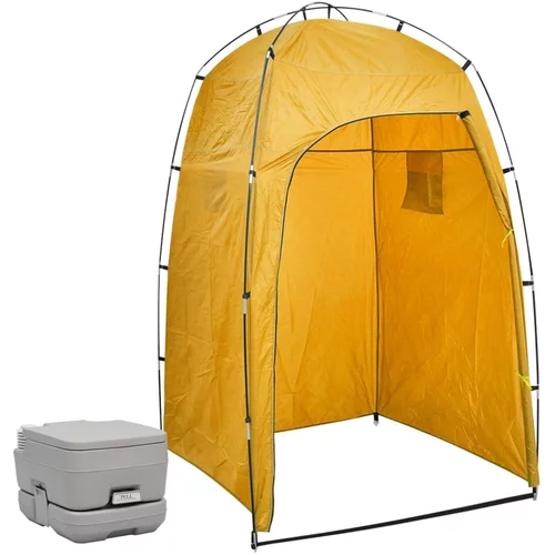 vidaXL Prenosno stranišče za kamping s šotorom 10+10 L