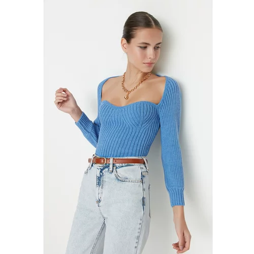 Trendyol Blue Collar Detailed Knitwear Sweater