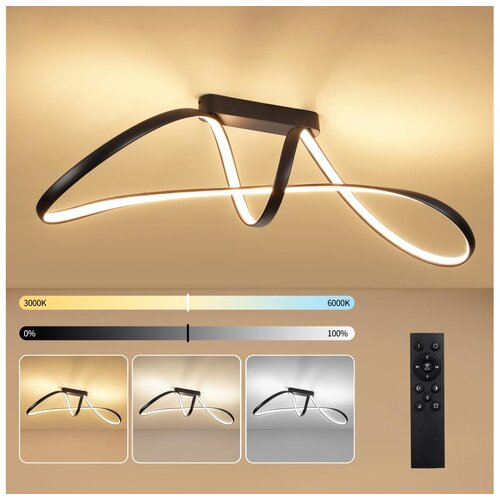  brilagi-led prigu&scaron;iva stropna lampa twister LED/60W/230V 3000-6000K crna + daljinski upravljač Cene
