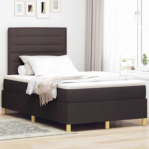  LED Box Spring Krevet Tamno smeđa 120 x 190 cm tkanina Cene