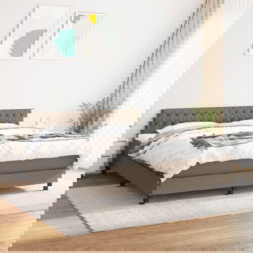 VidaXL Box spring postelja z vzmetnico taupe 180x200 cm blago Slike