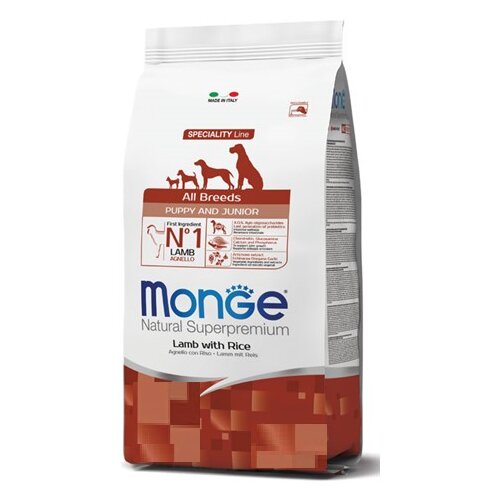 Monge Hrana za pse sa ukusom jagnjetine i pirinča Puppy/Junior, 12kg Cene