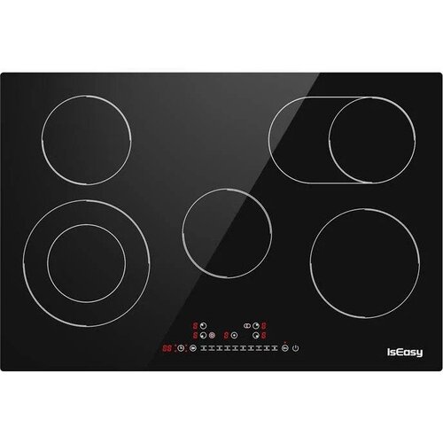 IsEasy LT5-04 &amp;ndash; Ugradbena staklokeramička ploča za kuhanje s 5 zona, 8600 W, upravljanje na dodir, &amp;scaron;irina 77 cm, crna Slike