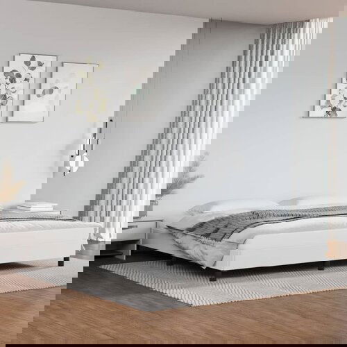 The Living Store Posteljni okvir bel 200x200 cm umetno usnje - Posteljni Okvir, (21524394) Slike