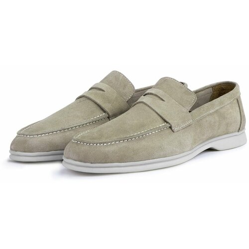 Ducavelli Ante Suede Genuine Leather Men's Casual Shoes Loafers Sand Beige. Slike