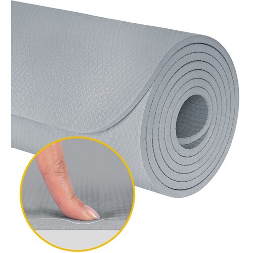 Rebel ACTIVE Strunjača prostirka za jogu, pilates i fitnes 200x90cm debljina 1 cm TPE siva RBA-3159-GY Slike