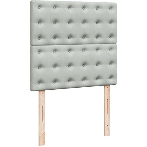 VidaXL Okvir kreveta s madracima svijetlosivi 90x190cm bar&amp;scaron;unasti Slike