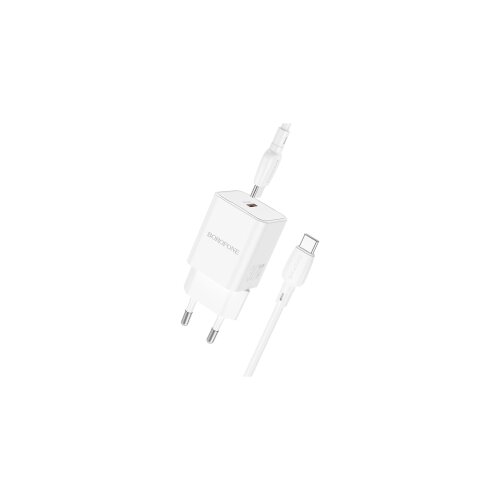  USB punjač sa kablom 1m Type-C to Type-C BOROFONE BN13 Safety PD30W single-port set white Slike