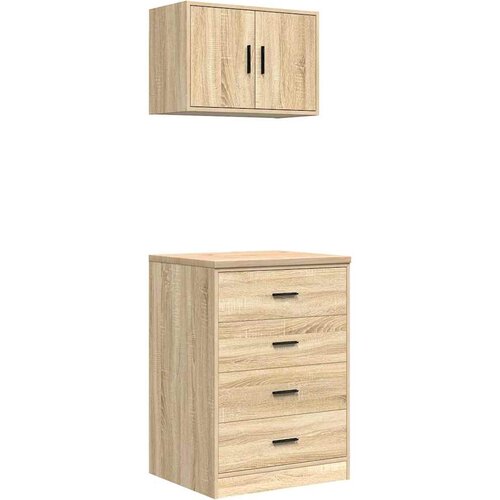 VidaXL Garažne omare 2 kosa sonoma hrast inženirski les, (22047727) Slike
