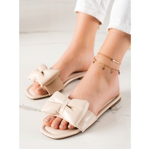 SEASTAR BEIGE FLIP-FLOPS WITH BOW Slike