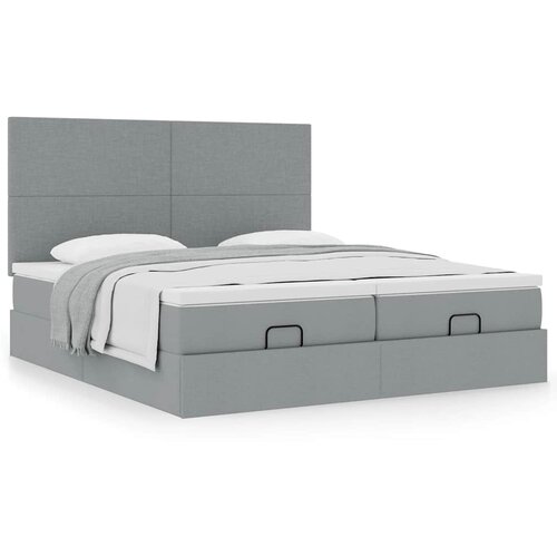 vidaXL Okvir kreveta s madracima svijetlosivi 180x200cm tkanine Cijene