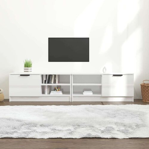 TV ormarić 2 kom sjajni bijeli 80x35x36 5 cm konstruirano drvo Slike