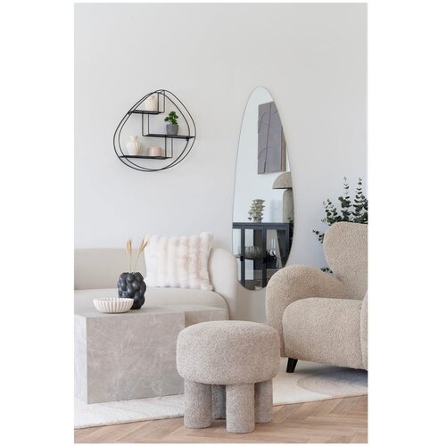 House Nordic Svetlo siv tabure iz tkanine boucl&amp;eacute; Perth &amp;ndash; Slike