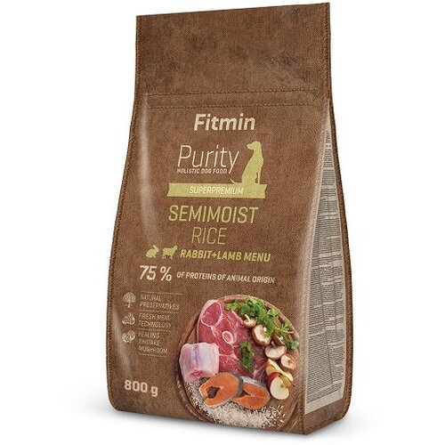 Fitmin Dog Purity Poluvlažna Hrana Zečetina & Jagnjetina sa Pirinčem, hrana za pse 800g Slike