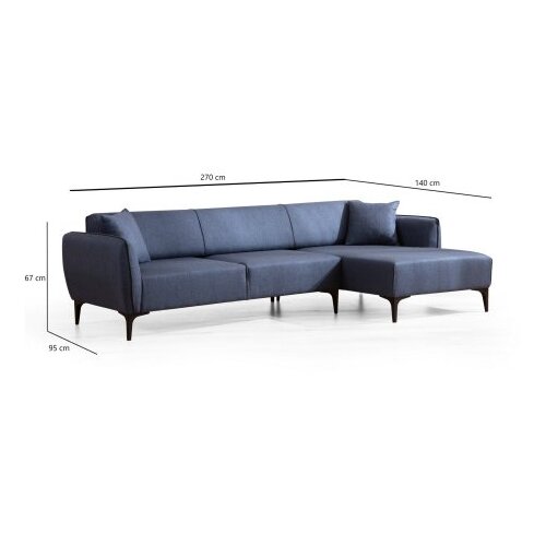 Atelier Del Sofa Plava kutna garnitura Belissimo, desni kut Slike
