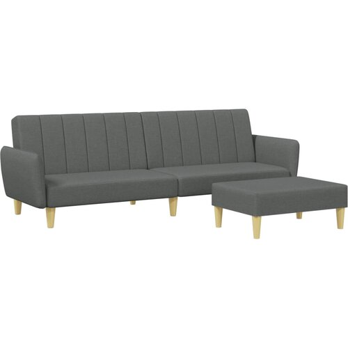 Maison Chic kavč - Sofa - Kanape dvosed z ležiščem in stolčkom za noge temno sivo blago, (21727578) Cene