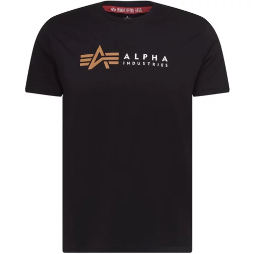 Alpha Industries Majica svijetlosmeđa / crna / bijela