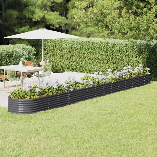 vidaXL Visoka greda iz prašno premazanega jekla 620x80x36 cm antracit Cene