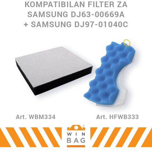 Samsung komplet filtera usisivača usisivače DJ63-00669A+DJ97-01040C Art. HFWB333/WBM334 Slike