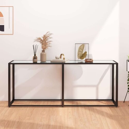 vidaXL Konzolna mizica prozorna 180x35x75,5 cm kaljeno steklo Cene