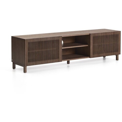 Kave Home Tamno smeđa TV komoda u dekoru oraha 180x49,5x42,5 cm Beyla &ndash; Cijene