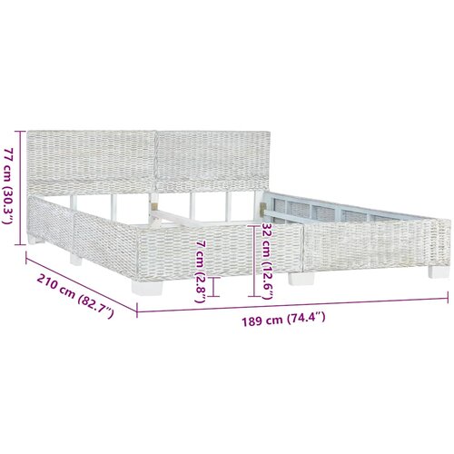  Okvir kreveta sivi od prirodnog ratana 180 x 200 cm Slike