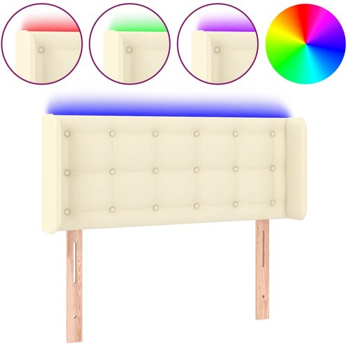 VidaXL LED posteljno vzglavje krem 103x16x78/88 cm umetno usnje, (20737075) Slike