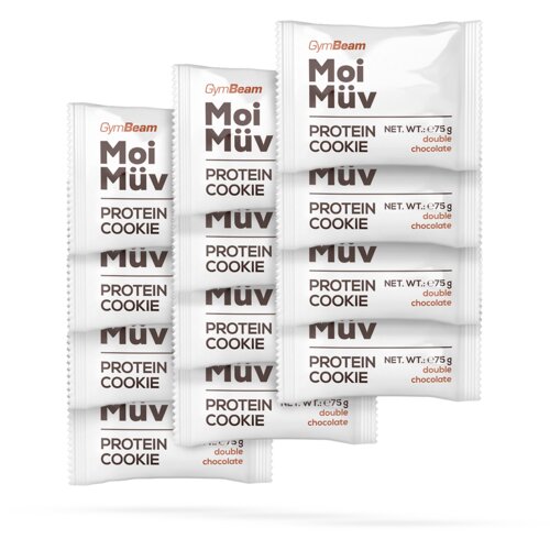 GymBeam MoiM&amp;uuml;v protein cookie 12 x 75 g dupla čokolada Slike