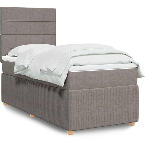 vidaXL Box spring postelja z vzmetnico taupe 80x200 cm blago Cene