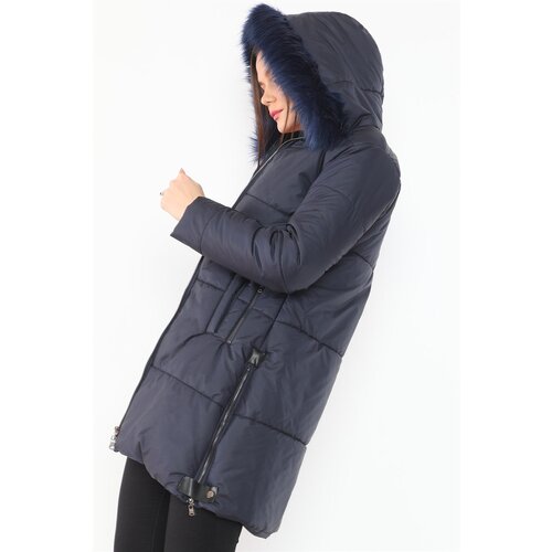 Dewberry Z6668 WOMEN'S COAT-NAVY BLUE Cene