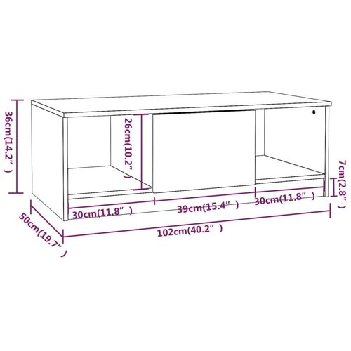  Stolić za kavu bijeli 102 x 50 x 36 cm od konstruiranog drva Slike