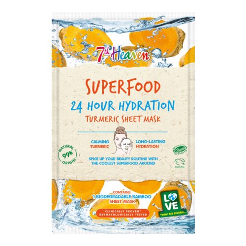 Montagne Jeunesse (7th Heaven) Montagne Jeunesse negovalna maska za obraz - Superfood 24 Hour Hydration Turmeric Sheet Mask Cene