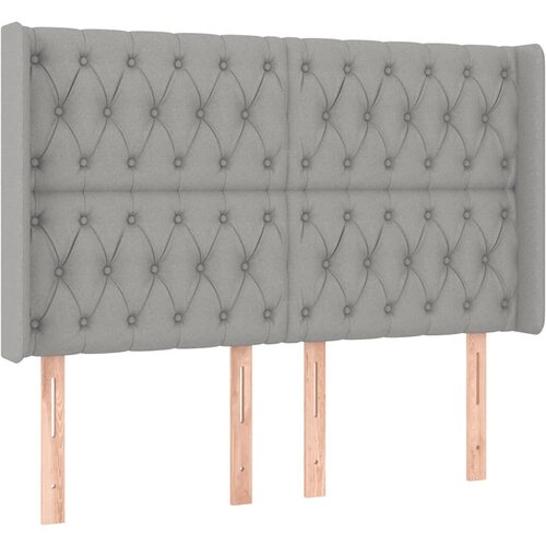  Krevet box spring s madracem LED svjetlosivi 140x200 cm tkanina Slike
