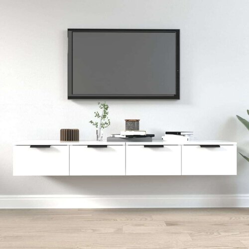 VidaXL Stenska omarica 2 kosa bela 68x30x20 cm konstruiran les Slike