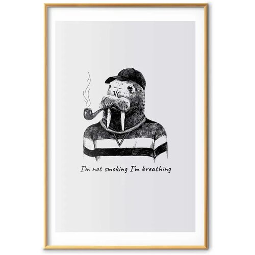  Plakat - I\'m Not Smoking. I\'m Breathing 21x30 Zlatni okvir s margom Cene