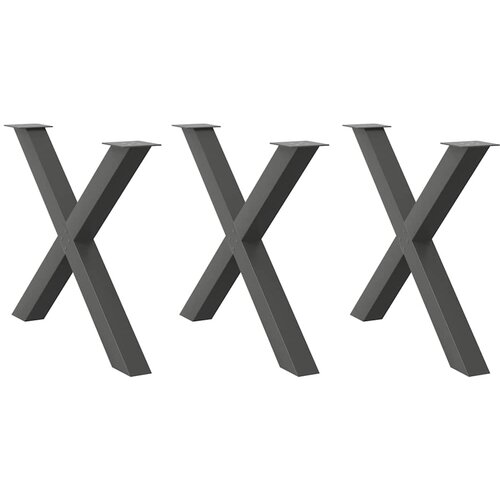 VidaXL noge za jedilno mizo x-oblika 3 kosi antracit 90x(72-73) cm Slike