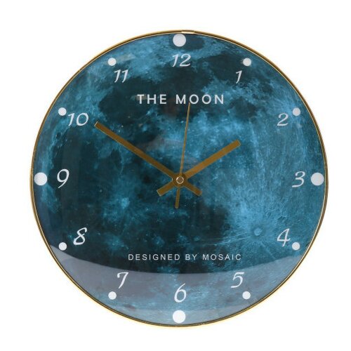 Glass time, zidni sat, staklo, plavi mesec ( 709416 ) Cene