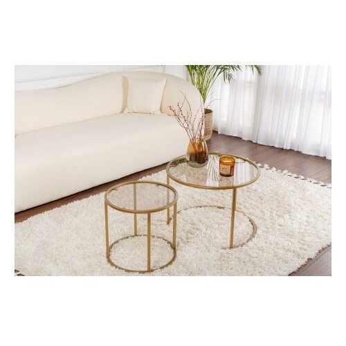 Hanah home Klub sto-set Aurum, 60x60x43cm, 2 komada, Zlatne boje Slike