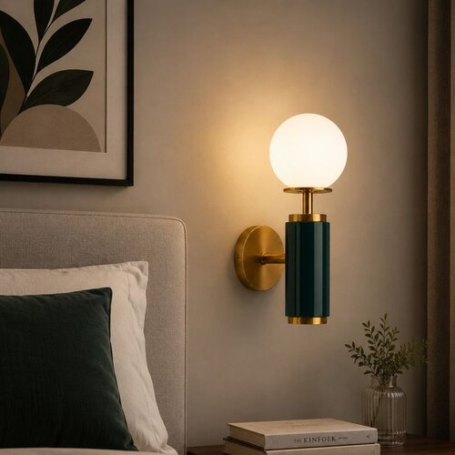 Opviq zidna lampa Moira-20201-D, 1 &amp;times; E27, tamnozelena Slike