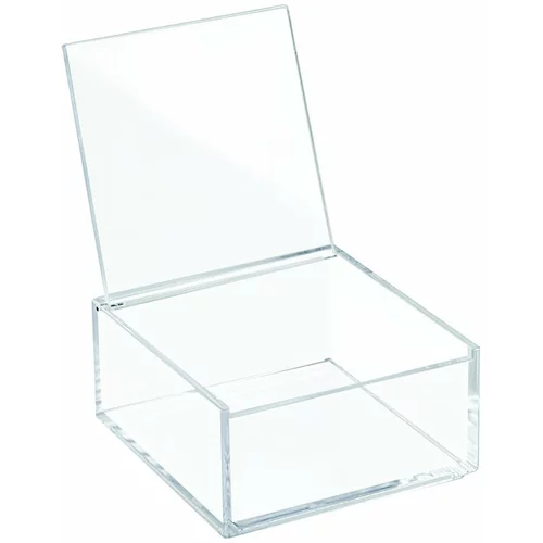 iDesign Prozorna zložljiva škatla s pokrovom Clarity, 10 x 10 cm