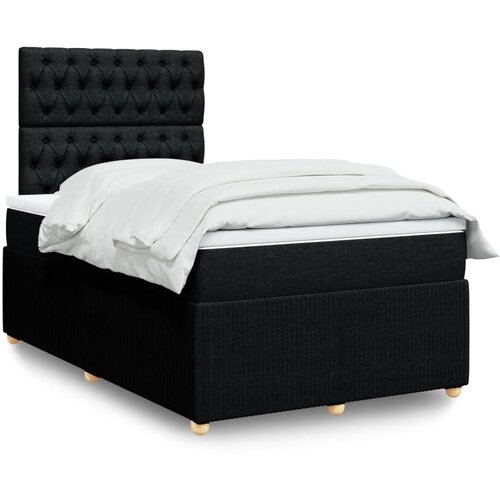 vidaXL Krevet s oprugama i madracem crni 120 x 200cm od tkanine Cijene