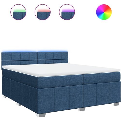 Maison Chic Box spring postelja - Vzmetna postelja z vzmetnico modra 200x200 cm blago SL23987, (21879713) Cene