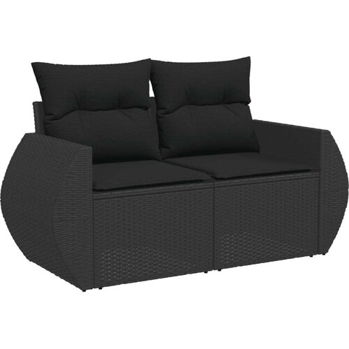 vidaXL 6-dijelni set vrtnih sofa s jastucima crni od poliratana Cijene